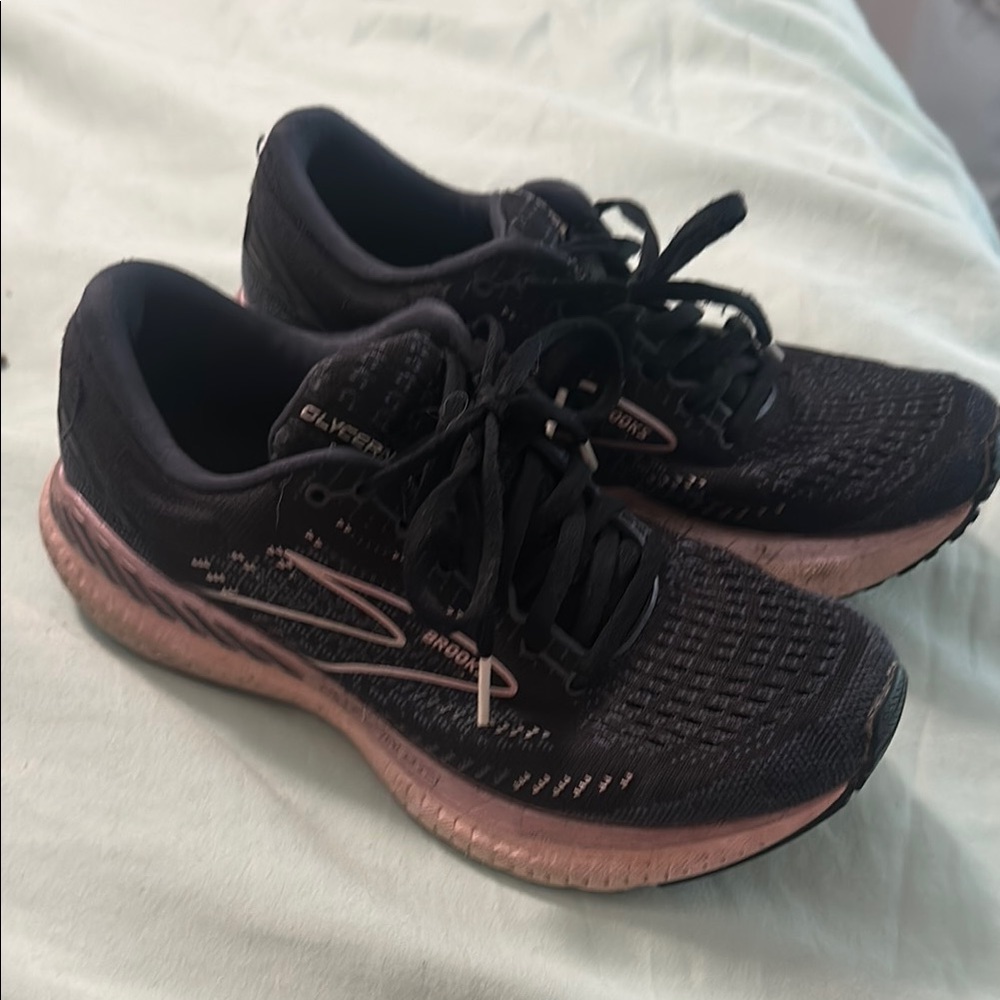 Brooks Black and Pink Athletic Shoes with Breathable Mesh